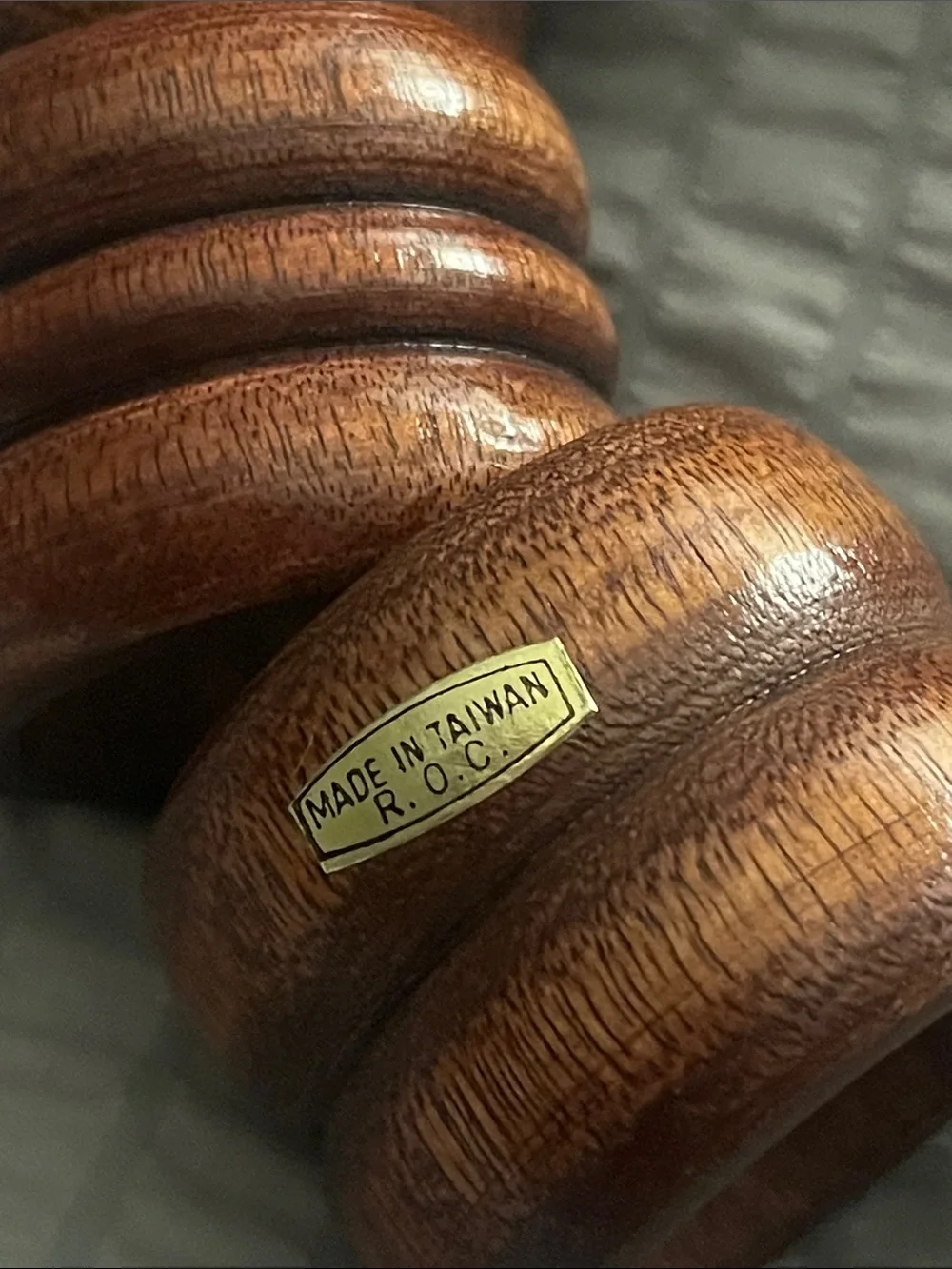 Napkin Rings Solid Wood VTG Set of 8 | Made in Taiwan R.O.C. Rustic Table Deco